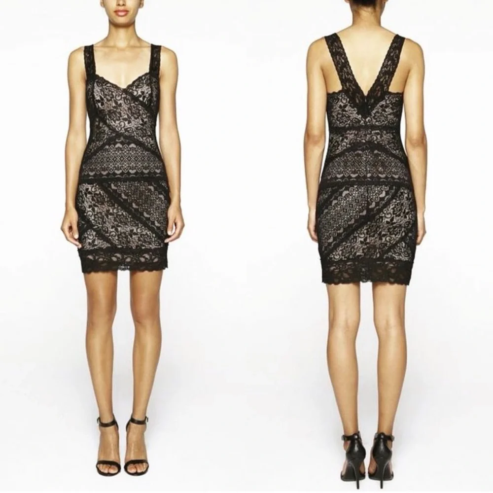 RARE NWOT Nicole Miller | Black Lace Mini Dress | Small